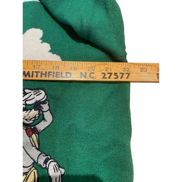 Disney Goofy Golf Cardigan XL Green Knit Embroidered Sweater Sweatshirt Patch - Picture 4 of 10